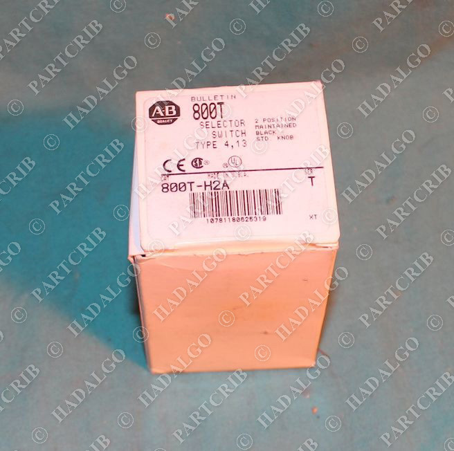 Allen Bradley, 800T-H2A, 2 Position 2Pos Selector Switch Black Ser.T NEW SD0844