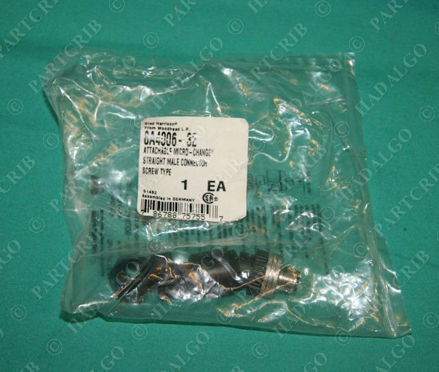 Brad Harrison, 8A4006-32, Woodhead Micro-Change ST Male Connector 1200710039 NEW
