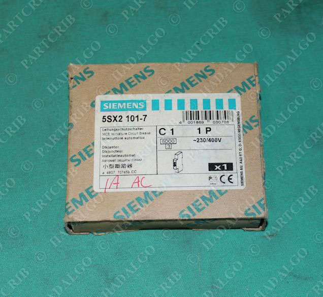 Siemens, 5SX2 101-7,  Miniature Circuit Breaker 1P 1a 1 Amp DIN RAIL