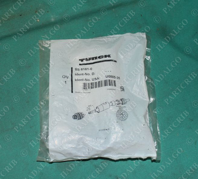 Turck, BS 8181-0, U0885-25, Field Wireable Connector Male 8-Pin 8p Male M12 Plug