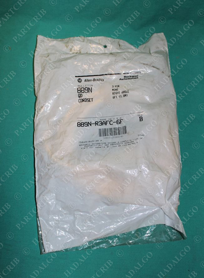 Allen Bradley, 889N-R3AFC-6F, Cordset 3Pin Mini Right Angle 6ft NEW