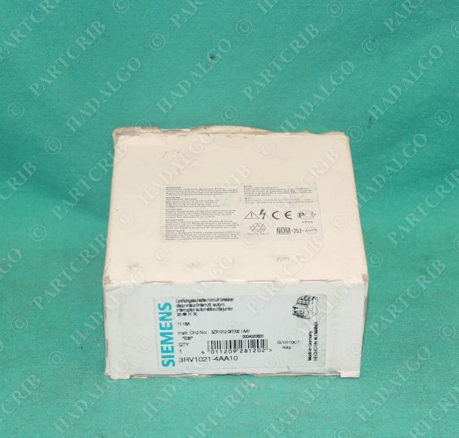 Siemens, 3RV1021-4AA10, Manual Motor Starter Overload Circuit Breaker 11-16A NEW