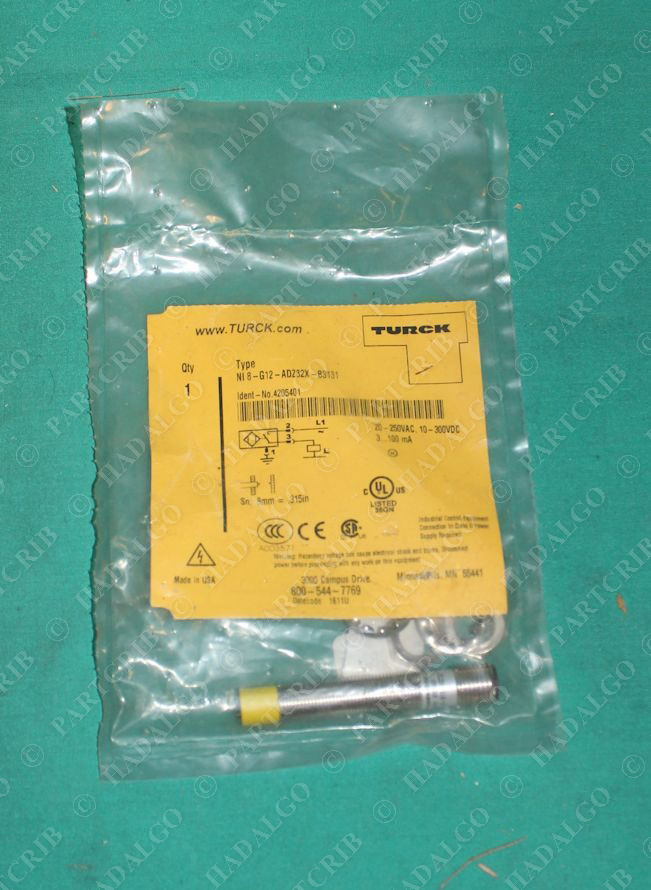 Turck, NI8-G12-ADZ32X-B3131, 4205401, Inductive Proximity Sensor Switch OEM SD15180