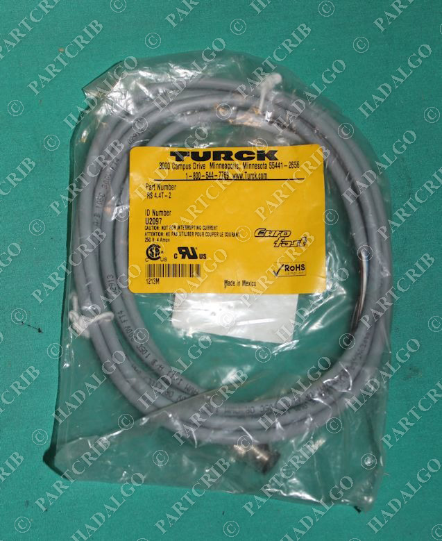 Turck, RS 4.4T-2, U2097, Eurofast Molded 4p 4 Pin Wire Cordset Cable NEW