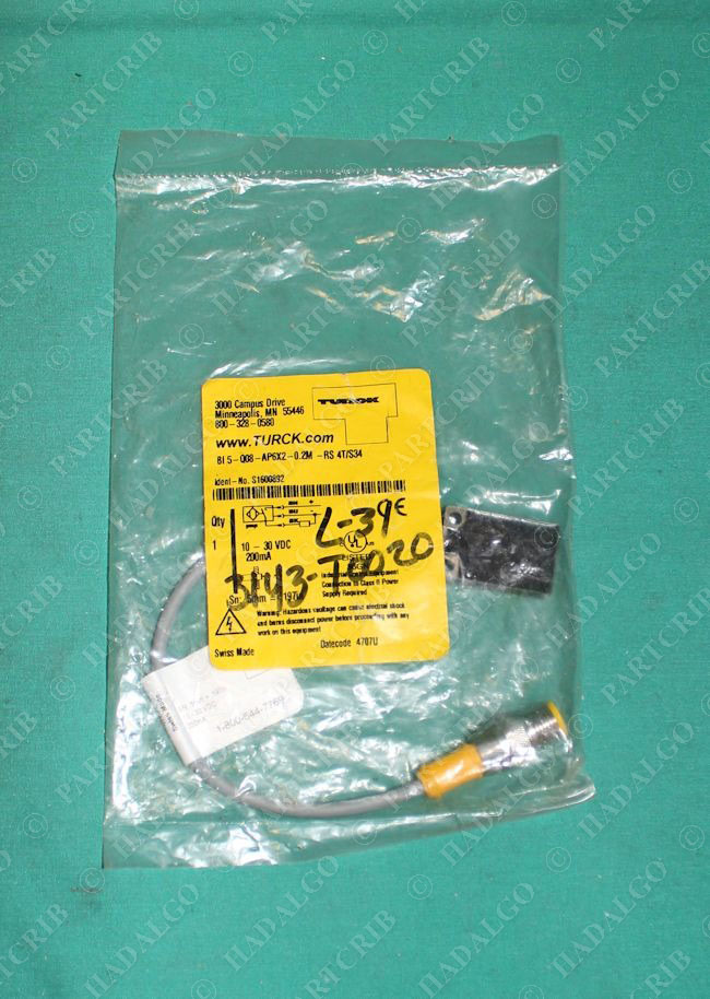 Turck, BI5-Q08-AP6X2-0.2M-RS 4T/S34, S1600892, 70034757 1600892 Proximity Sensor NEW