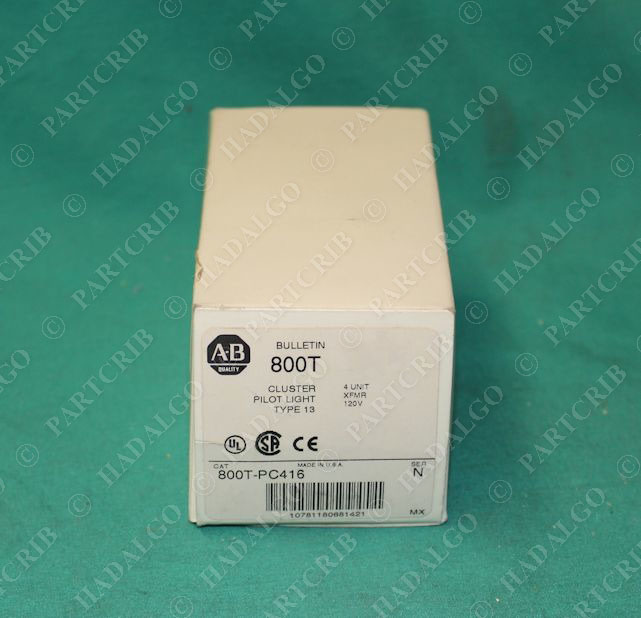 Allen Bradley, 800T-PC416, 800T-PC416WBGR, Cluster Pilot Light Red Green Blue Clear White 4Unit 120V NEW