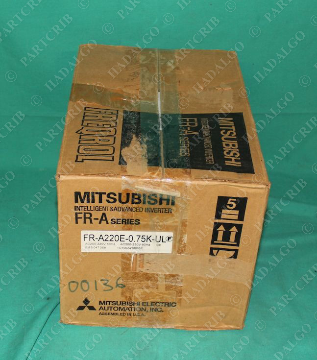 Mitsubishi, FR-A220E-0.75K-UL, Freqrol A200 Inverter 3PH 1.5HP NEW