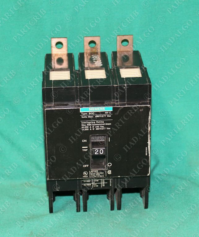 Siemens, BQD20, BQD, Circuit Breaker 20 Amp 3 Pole 20a 3p
