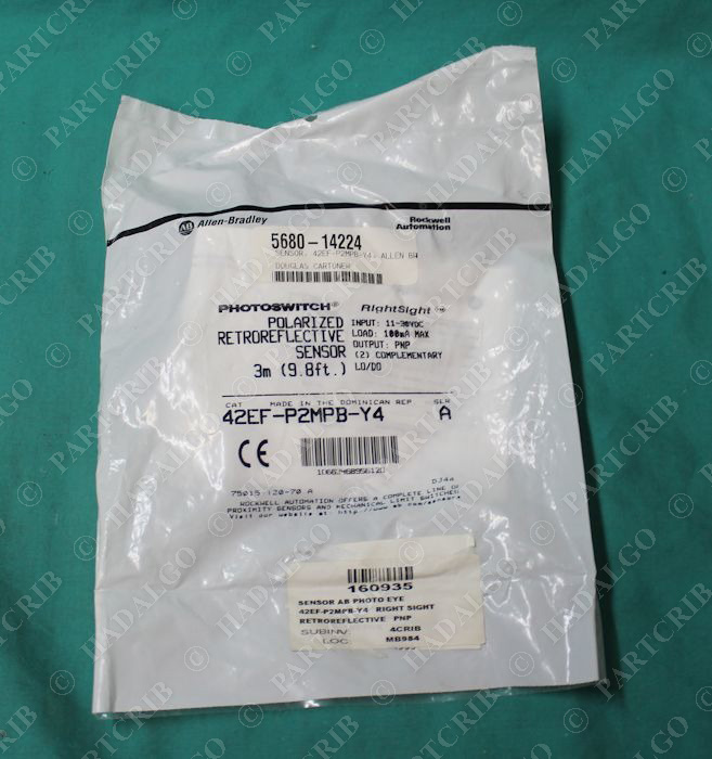 Allen Bradley, 42EF-P2MPB-Y4, Photoswitch Photoelectric Sensor Switch NEW