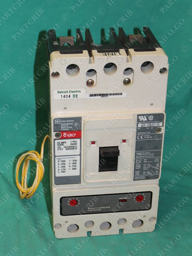 Cutler Hammer, HM2P400X5WS10, Circuit Breaker 400A 2 Pole