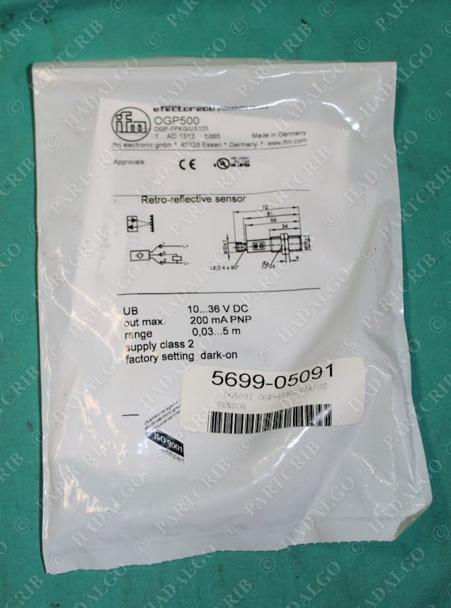 IFM, OGP500, OGP-FPKG/US100, 0GP500, Efector Photoelectric Sensor Switch NEW