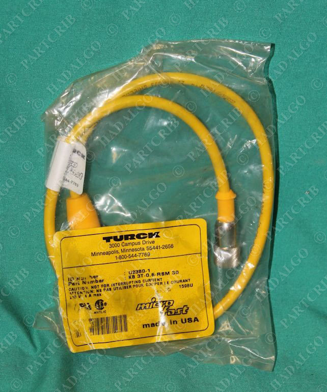 Turck, KB 3T-0.6-RSM 30, U2380-1, Cordset Cable NEW SD18050