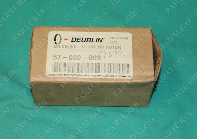 Deublin, 57-000-003, Hydraulic Rotary Union 5/8-18 UNF RH Rotor NEW SD18124
