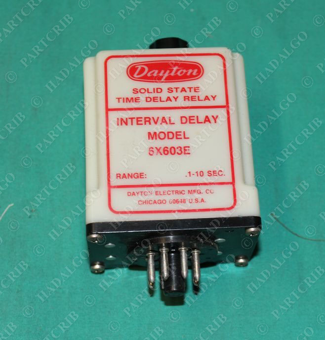 Dayton, 6X603E, Time Delay Relay .1-10sec SD18151