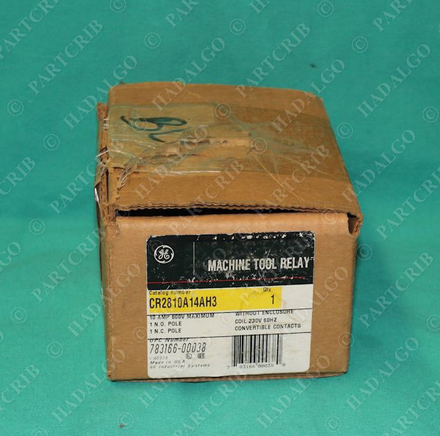 GE, CR2810A14AH3, Machine Tool Relay 10A 600V 1NO 1NC NEW SD18431
