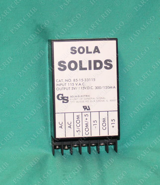 Sola, 85-15-33115, Triple Output Power Supply 115VAC SD18516