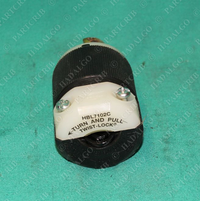 Hubbell, HBL7102C, Twist Lock Insulgrip 2 Pole 2Wire 20A 250V Plug SD18619