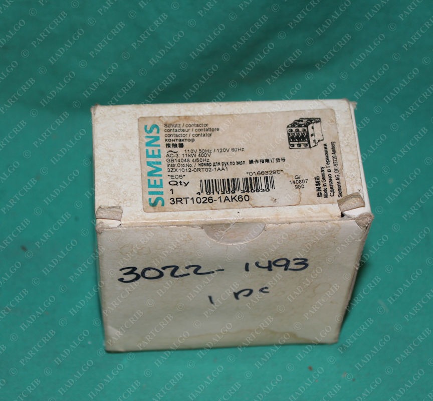 Siemens, 3RT1026-1AK60, Contactor Relay Starter 120v