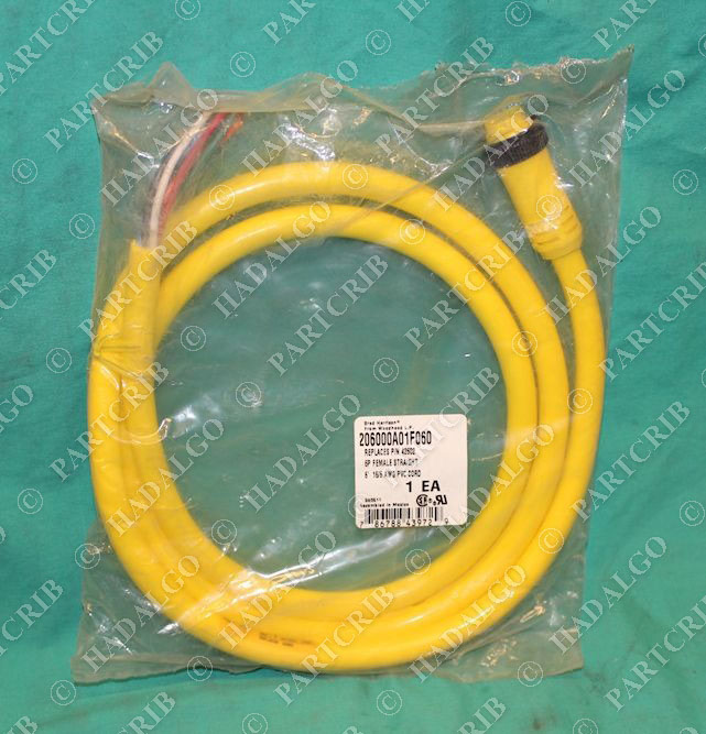 Brad Harrison, 206000A01F060, 6P Female Straight 6' Cordset Connector Quick Cable Woodhead