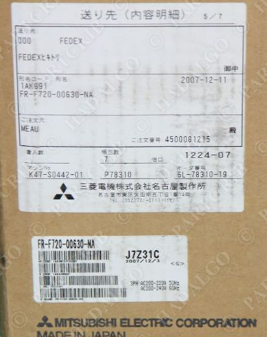 Mitsubishi FR-F720-00630-NA Inverter F700 Motor Variable speed Drive NEW