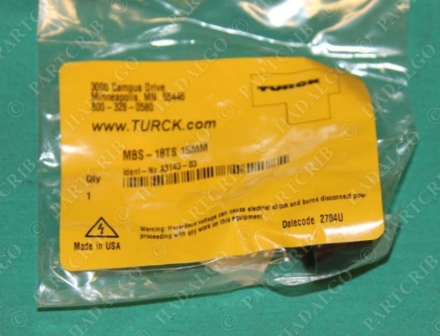 Turck MBS-18TS 15mm A3143-03 Connector Plug 18mm cover
