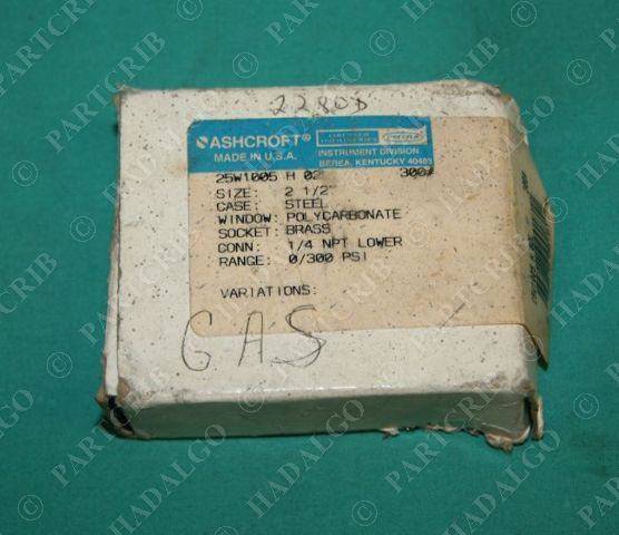 Ashcroft, 25W1005 H 02L, Pressure Gauge 1/4