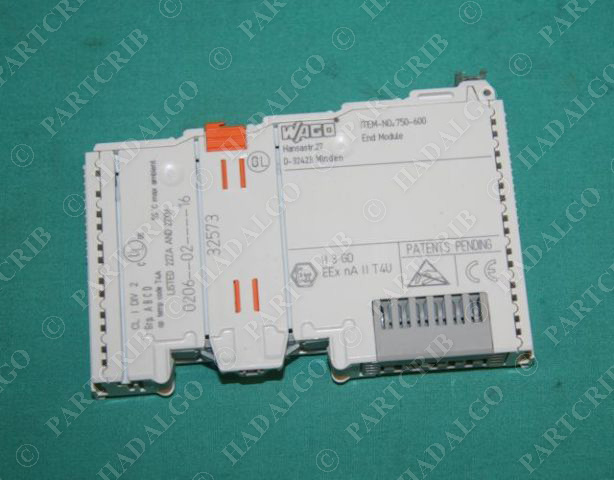 Wago, 750-600, D-32423 I/O Module Bus End Terminal NEW
