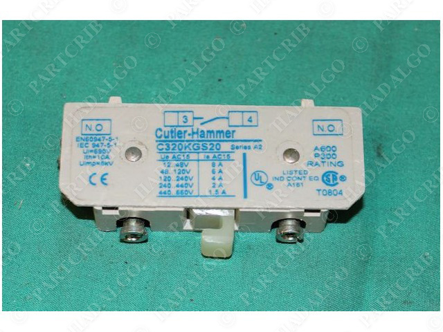 Cutler Hammer, C320KGS20, Auxiliary Contact NEW