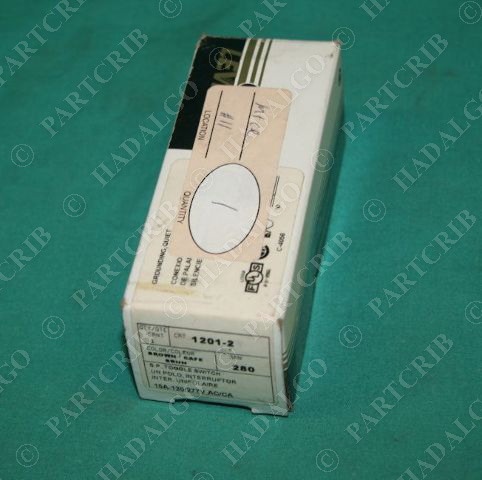Leviton, 1201-2, Brown Industrial Grade Toggle Switch 15A 120/277V AC/DC NEW