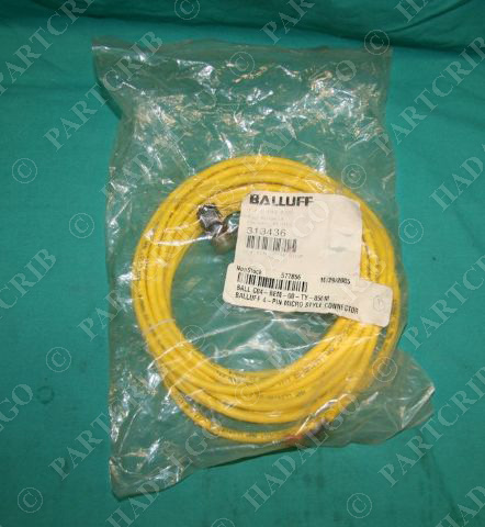 Balluff, C04-BEM-00-TY-050M, 4-Pin Micro Style Connector Cable 313436 Cord Set