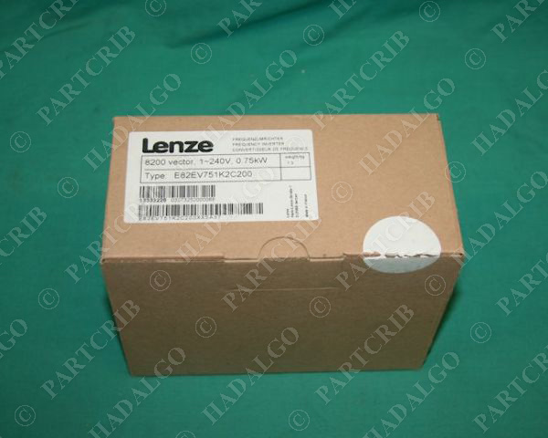 Lenze, E82EV751K2C200, 8200 Vector Drive Frequency Inverter VFD .75kw 1hp NEW