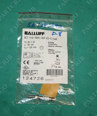 Balluff, BES 516-3005-SA3-E5-C-S49, Proximity Sensor Switch 10-30VDC NEW