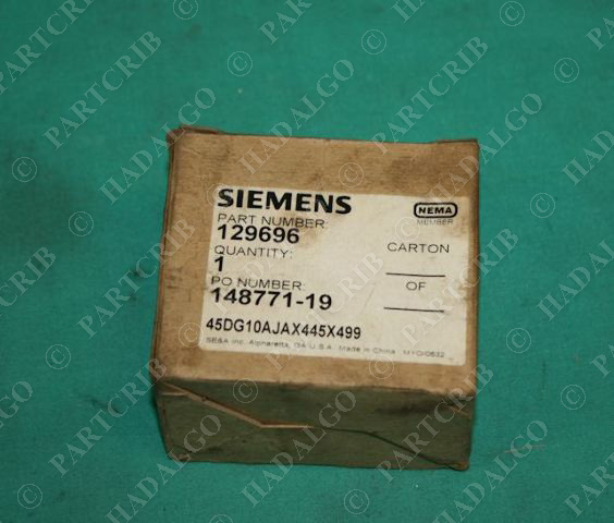 Siemens, 45DG10AJAX445X499, 129696, Relay Starter Contactor NEW