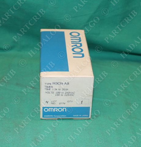 Omron, H3CR-A8, Solid State Timer 1.2s to 300h 100-240vac 100-125vdc NEW