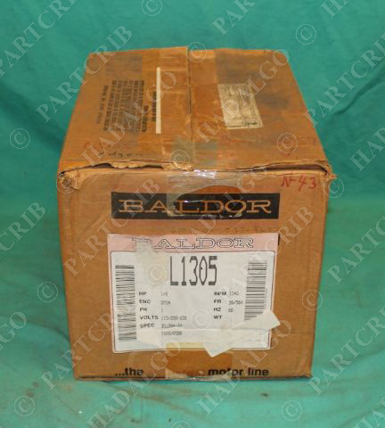Baldor,  L1305, Electric Motor 1140rpm 1/2 HP .5hp General Purpose 56 OPEN NEW