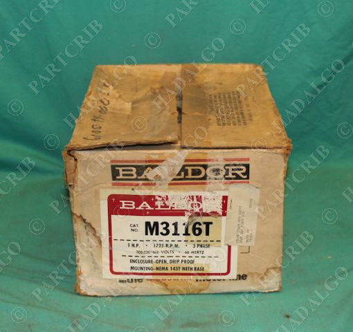 Baldor, M3116T, Electric Motor 1725rpm 3PH 1HP NEW