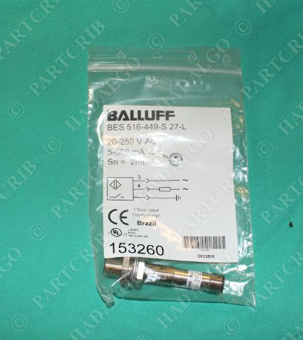 Balluff, BES 516-449-S27-L, 153260, Proximity Sensor Switch NEW