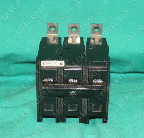 Cutler Hammer, BAB3025H, Type BA, 3 Pole Circuit Breaker 3P 25a 25 amp HACR