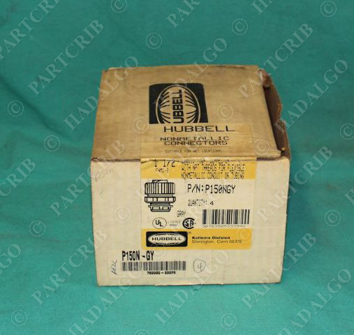 Hubbell, P150NGY, Liquid Tight NonMetallic Conduit Connector Fitting 1-1/2