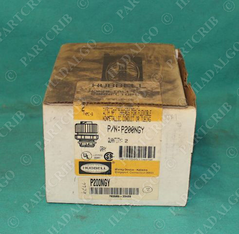 Hubbell, P200NGY, Nylon Insulated Conduit Liquid Tight Connector 2
