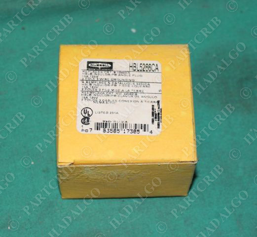 Hubbell, HBL5266CA, Insulgrip Angle Plug 15A 125V NEW