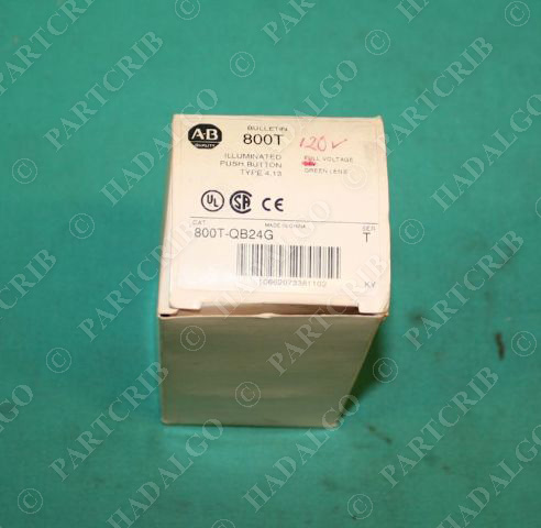 Allen Bradley, 800T-QB24G, Push Button Green Test Pilot Light NEW