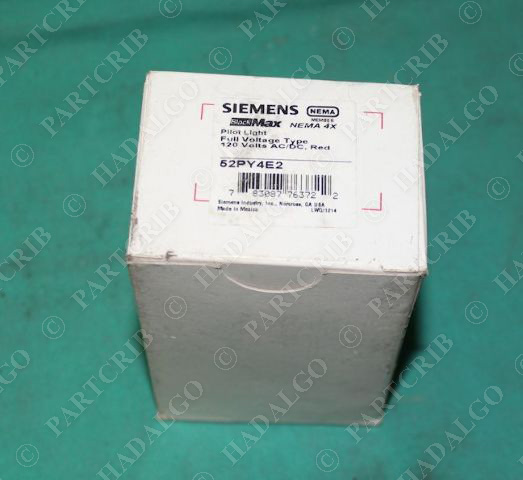Siemens, 52PY4E2, Pilot Light Full Voltage 120V Red Panel Display Indicator