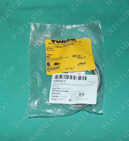 Turck, FK 4.4-05, U9510, Eurofast Receptacle NEW