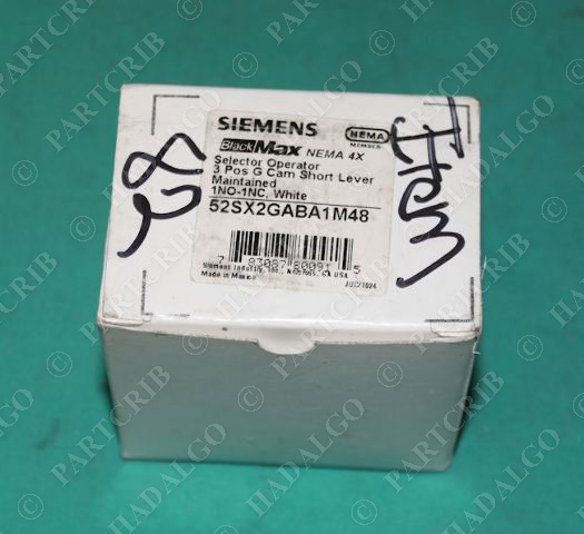Siemens, 52SX2GABA1M48, Selector Switch 3Pos G Cam White Button