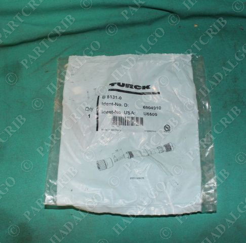 Turck, B5131-0, U6500, M8 Socket Field Wireable Plug and Receptacle Solder Terminal Female 3 Pin 3P
