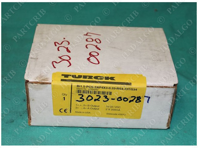 Turck, Bi1.5-PCS-2AP4X3-0.33-RS4.43T/S34, 1650042, Proximity Sensor Switch Inductive NEW