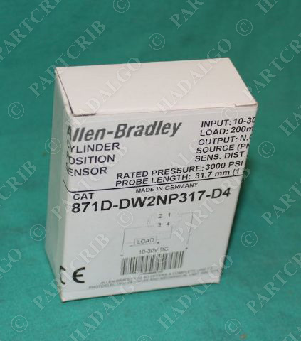 Allen Bradley, 871D-DW2NP317-D4, Cylinder Position Sensor 10-30VDC 3000psi NEW