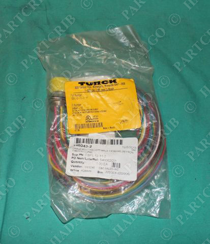 Turck, CSFL 12-11-2, U4541-17, Multi Receptacle Cable 11/18AWG 2M Panel Mount Plug 12p 12 Pin M23 Connector