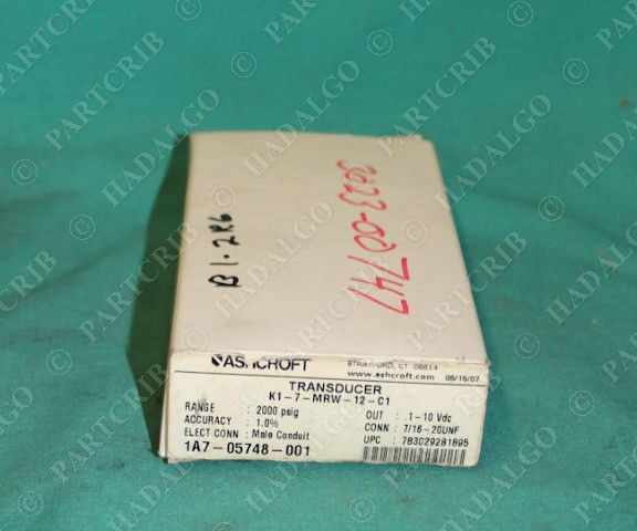 Ashcroft, K1-7-MRW-12-C1, Pressure Transducer 2000psig NEW